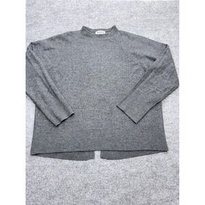 HOPE Stockholm Mens Echo Sweater Grey 100% Wool Mock Neck Split Back 50 L